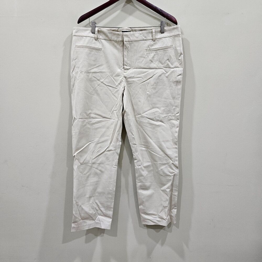 Tommy Hilfiger Womens Madison Chino Pants Slim Stretch 18 Khaki Mid Rise Career
